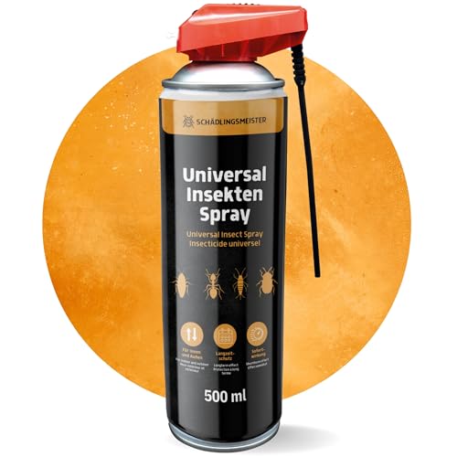 Spray anti-insectes universel - 500 ml - avec fixation pour tronc - Spray antiparasitaire - Insecticide - Spray anti-insectes - Spray anti-mouches pour appartement - Insecticide