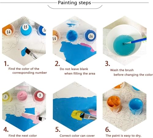 Kit de pintura por números para adultos, kits de pintura de montanha por números para paisagens inic
