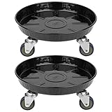 unho 2PCS Soporte con 4 Ruedas para Macetas Diámetro de 29cm Transportadores de Macetas de Resina PP Base Móvil de Plantas Flores Capacidad de Carga 100kg