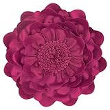 JWH Flower Throw Pillow Cover Decorative Round Pillow Case Floral Cushion for Bed Sofa Couch Car Decor 14 Inches Magenta