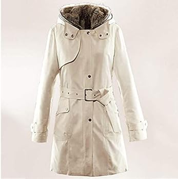 Winterjas voor dames, lang, gewatteerd, warm gevoerd, fleece, donsjack met capuchon, winddicht, outdoorjas, grote maten, losse parka, jas, winterjas, casual fleecejack, rood, L