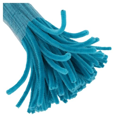 100Pcs Pipe Cleaners Craft Set | Chenille Stem Fuzzy Sticks DIY Craft Supplies for Art Projects Activities, Decorations, Flower Making, Modeling & Sculpting (Peacock Blue)
