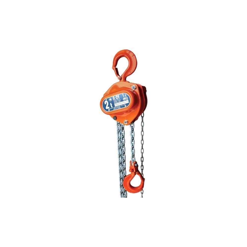 Elephant Lifting C21-2 Hand Chain Hoist, 2 ton Capacity, 20' Lift Height, Made in Japan