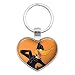 Looney Tunes Daffy Duck Keychain Heart Love Metal Key Chain Ring