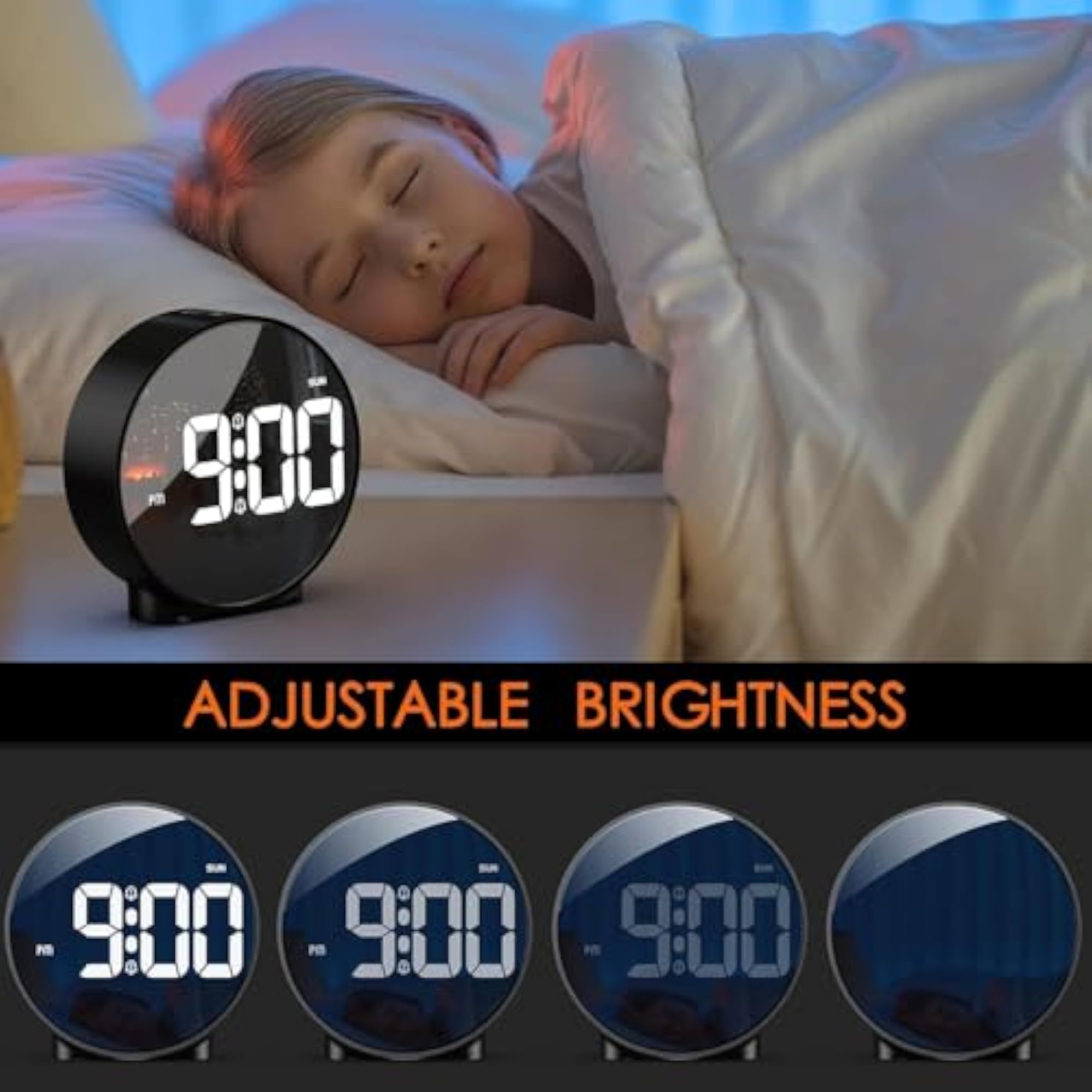 LED Alarm Clock with Voice and Touch Activation