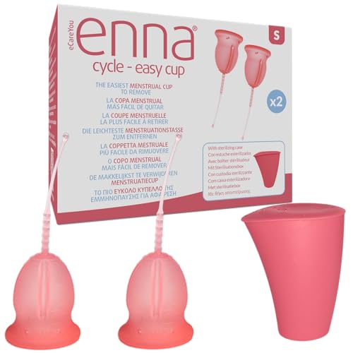 enna cycle easy - 2 Copas Menstruales y Caja Esterilizadora, TALLA S