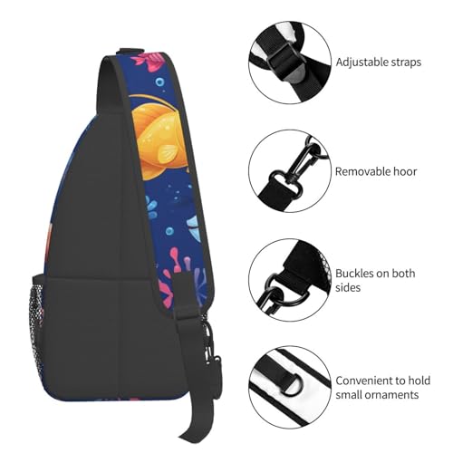 Mochila tipo bandolera con diseño de peces marina miniatura 5