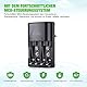 EBL Akku Ladegerät für AA AAA 9V NIMH Akkus, 4-Ladefach Smart Plug Batterieladegerät, Multi-Schutz, LED-Anzeige, Schnellladegerät für AA AAA 9V