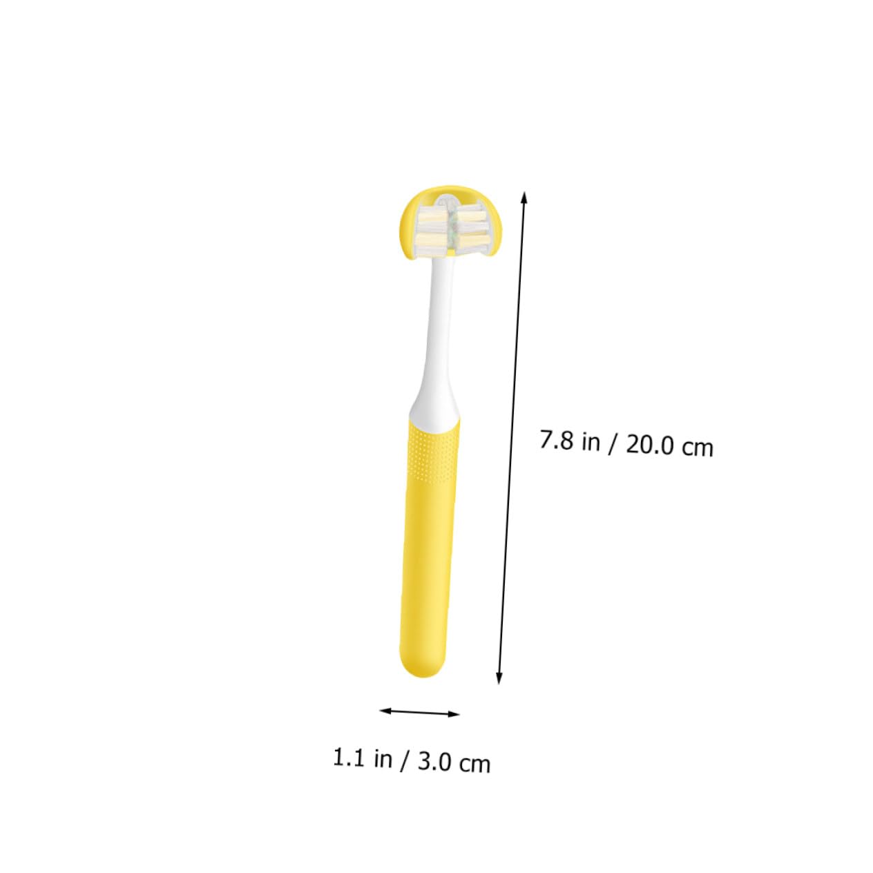Veemoon Spazzolino Manuale per Adulti 3 Teste Avvolgenti in Pp per Pulizia Dentale e Cura Orale Colore Giallo