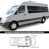 APS Premium Running Boards 6in Black Compatible with Dodge Mercedes-Benz Sprinter 10-26