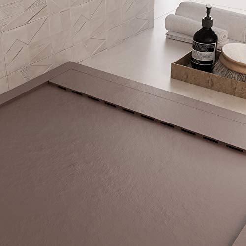 Olimpo Docce - Piatto Doccia In Marmoresina Marrone Effetto Pietra Cemento Prestige - 90X130 - 6