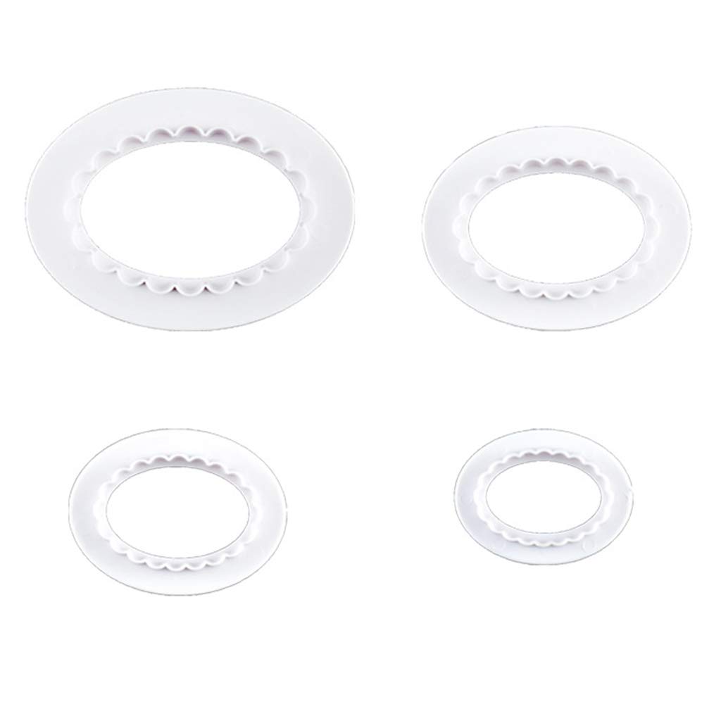 NEWFT 4pcs/set Oval Cutter Tool Fondant Cake Mold Decorating Mould Baking Accessories