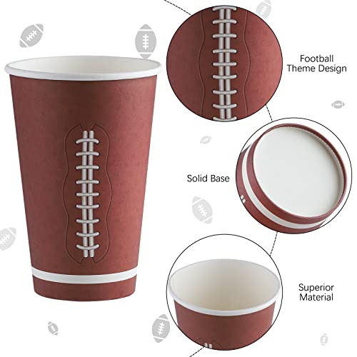 Durony 50 Pack Football Themed Cups Large Paper Cups For Water Coffee Recyclable Drinking Cups For Birthday Home Coffee Shop Football Party Supplies, 16 Ounces #TOP2