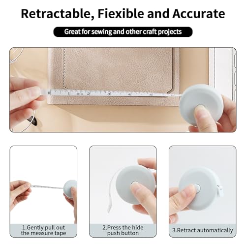 3 Cintas métricas retráctiles 150 cm mini pack miniatura 4