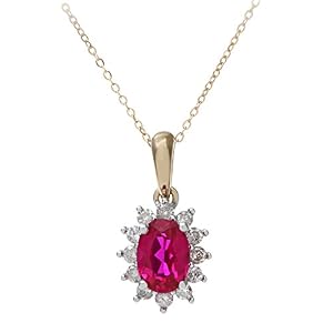 Naava Naava Damen-Kette375 Rubin 0,25 ct Rot Ovalschliff 46 cm