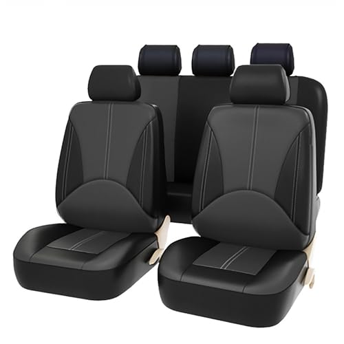 ZNQRY 9pcs Full Set Car Seat Covers for Suzuki Baleno II Hatchback 2022 2023 2024 Universal Seat Protectors Cushion Front Back Waterproof Seat Headrest Covers Interior,BlackGrey, normal