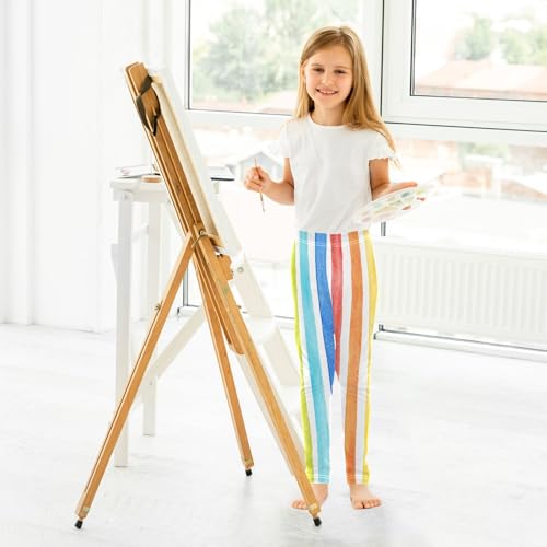Toddler Girls Leggings Printed Yoga Pants Leggings Rainbow Vertical Strip for Kids 5