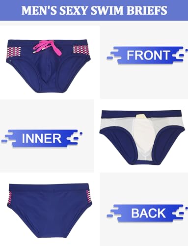 Happy Cherry Mens Swim Briefs with Pouch Quick-Dry Elastic Comfortable Beach Swimwear Tag 2XL=Us XL3