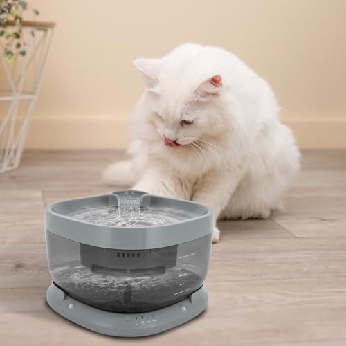 Fuente de agua para gatos y perros, 7L con batería, gris miniatura 3