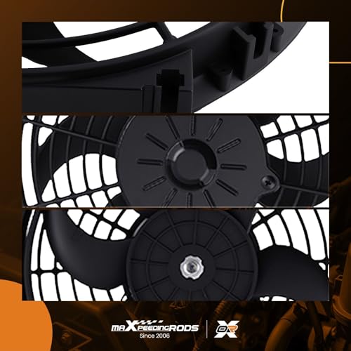 Image of maXpeedingrods 2X 10 inch Universal Slim Fan Push Pull Electric Radiator Cooling 12V Mount Kit