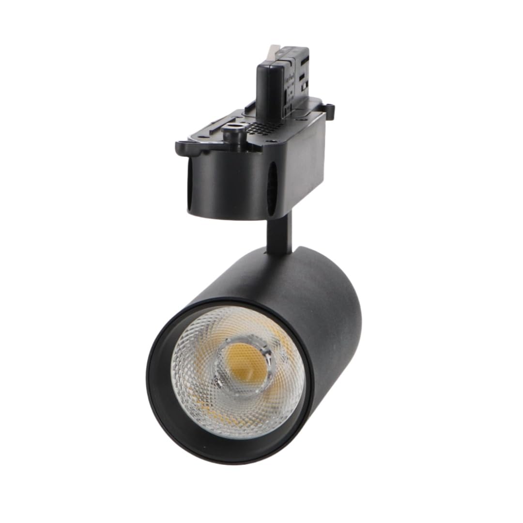 ONSSI Spot LED 30 W pour rail triphasé à 4 fils (blanc froid, 6000 k), noir haute luminosité, spot LED COB de plafond, éclairage de salle de séjour