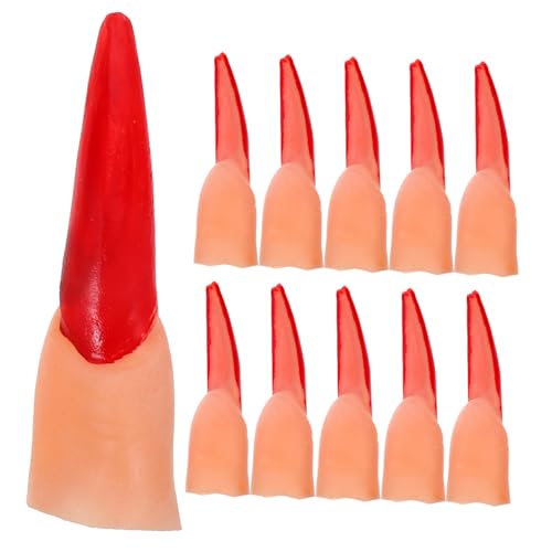 Beaupretty 20PCS Halloween Witch Fingers Witch Finger Nails Martian Witch Fingers False Claws Nails for Halloween Cosplay Masquerade