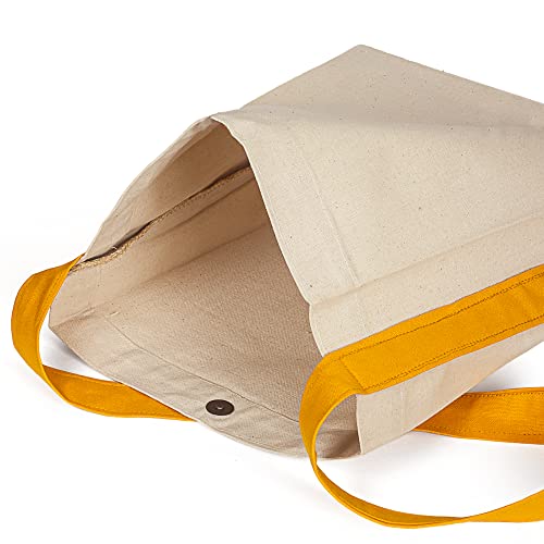 Image of Lify Womens Bi- Colour Canvas Tote Bag,Shoulder Bag,Top Magnetic Button Closure,Daily Essentials- Pack Of 7 (Mixed Colors)