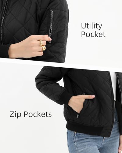 Argstar Women's Quilted Bomber Jakcet with 5 Pockets (XS-XXL)4