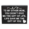 JennyGems To My Other Mom Life Gave Me the Gift Of You Wooden Sign Bonus Gifts for Stepmom Foster Mom Mother in Law Wall Hanging Decor Made in USA