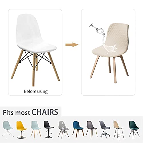 Fuangui Waterproof Shell Chair Covers 6 Pack Mid Century Modern Chair Covers Stretchable Solid Color Armless Stretch Chair Slipcover For Wedding Banquet Lounge Dining Room, 87 #TOP3