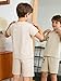 Vitalique Size 11 12 Years Boys Clothes Youth Fashion Set 2-Piece Short Sleeve T-Shirt Shorts Summer Fall Clothing Set Khaki(11-12Y)