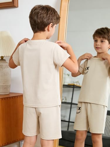 Image of Boys Clothes Size 6-12 Years Short Sleeve T-Shirt & Shorts Set Casual Spring Summer Outfits