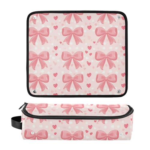 Bolsillo organizador de viaje resistente al calor para planchas y rizadores de cabello Bows Polka Dot Hearts Marble miniatura 3