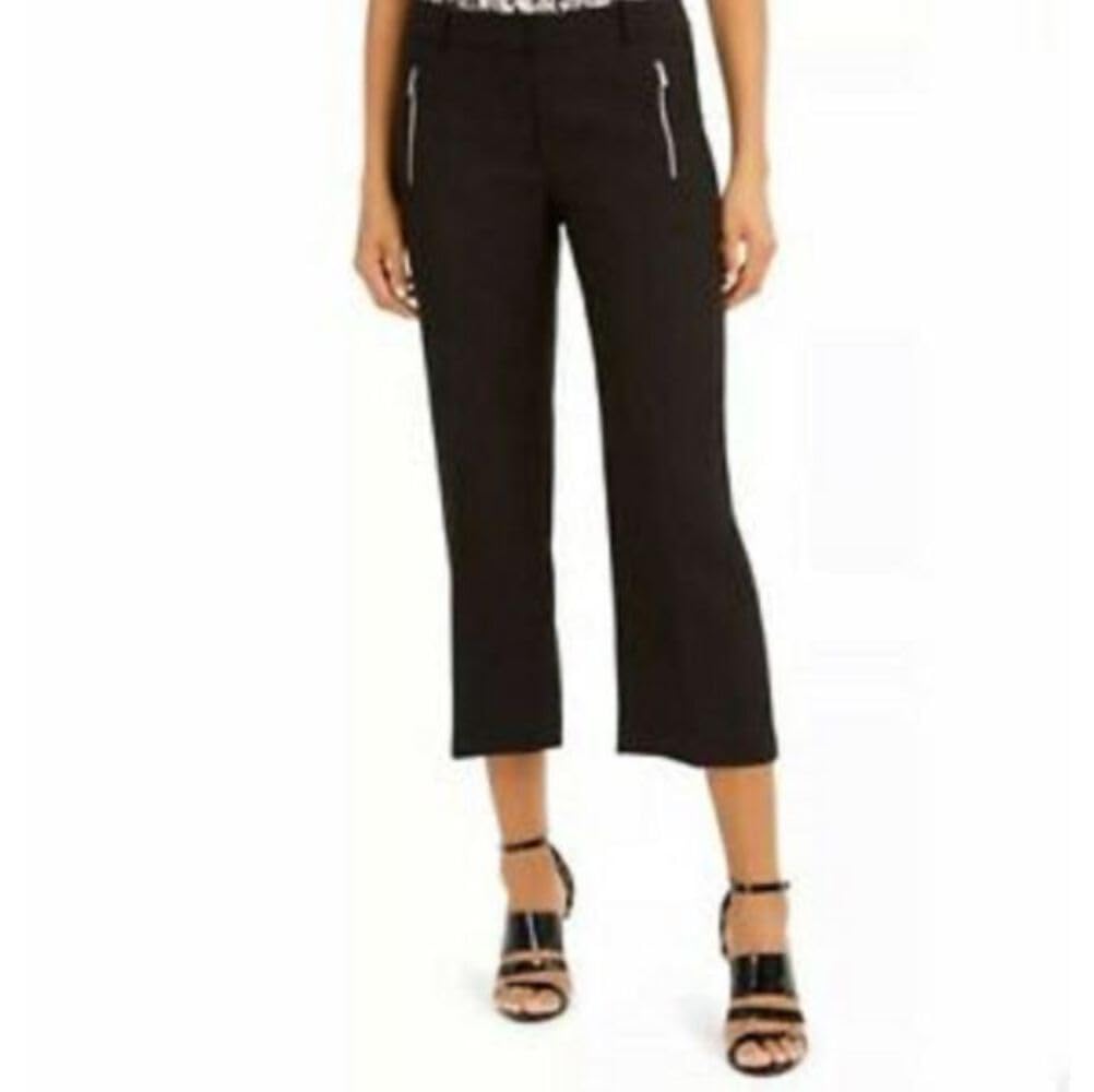 Calvin Klein Womens Zipper-Pocket Cropped Twill Pants