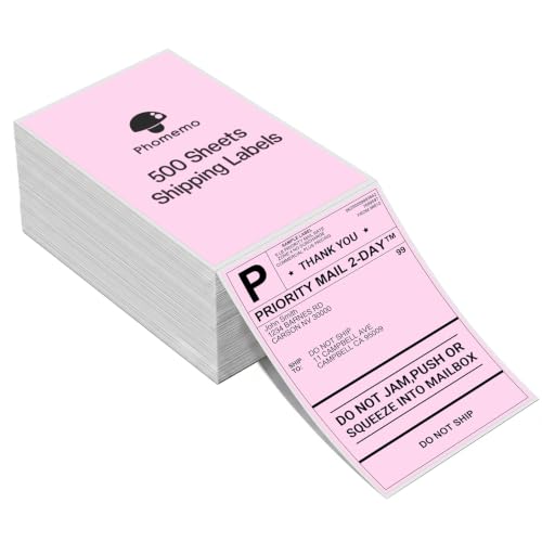 Image of Phomemo 4x6 Thermal Shipping Labels for Phomemo Shipping Label Printer | Genuine 500 Fanfold Labels, Strong Adhesive Commercial Grade Direct Thermal Label for Shipping, Barcodes, USPS, UPS and FedEx