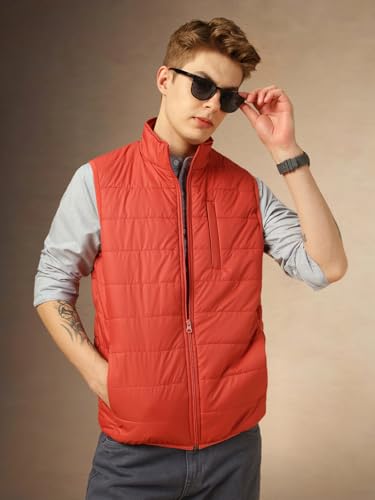 Image of Dennis Lingo Men Regular Fit Polyester Sleeveless Solid Jackets