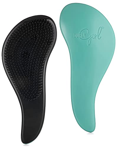 Curly Girl Breeze Thru Detangling Brush | Hair Detangler Hairbrush For Adults & Kids | Gets Rid Of Tangles & Knots In Natural, Curly, Straight, Wet Or Dry Hair (Turquoise) #TOP2