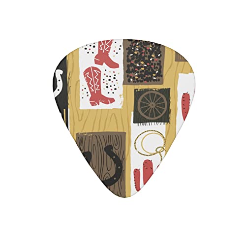 Lot de 12 médiators de guitare en bois style cowboy américain pour guitare basse électrique, acoustique, cadeau avec boîte - Les Beatles, Paul McCartney, John Lennon, RIngo Starr, George Harrison Lot de 12 médiators de guitare en bois style cowboy américain pour guitare basse électrique, acoustique, cadeau avec boîte