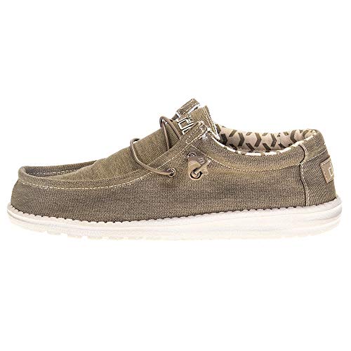 Image of HEYDUDE Men's Wally Stretch Tobacco Size 15 | Men's Shoes | Men's Lace Up Loafers | Comfortable & Light-Weight