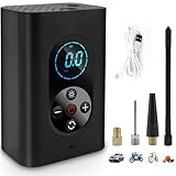 【Compresor de aire automático e inalámbrico】: hay 4 unidades de presión de este Mini inflador de llantas: PSI-BAR-KPA-KG / CM, y funciona desde 0-150PSI. Establezca la presión deseada con parada automática digital para facilitar su uso.