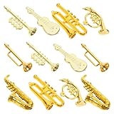 Cabilock Stück Miniatur Musikinstrument Anhänger - Weihnachtsbaum Dekoration, Goldene Und Silberne Designs, Vielfältige Modelle Für Puppenhaus Und Party