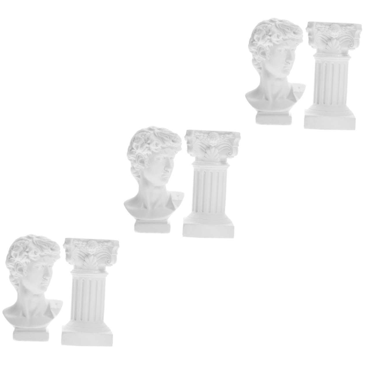 Alipis 3 Juegos Adornos de Estatua Decorativo Aurelio Mini Estatua artefactos Antiguo columnas Romanas Columna Romana decoración Resina David Escultura Griega David de Resina Valor