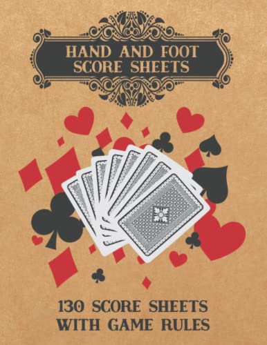 Hand and Foot Card Playing Game Score Sheets with Rules: Large Score Pads for Scorekeeping image 2