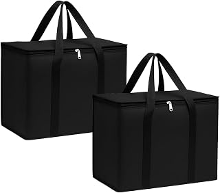 Large Insulated Grocery Bags 30L – Reusable Cooler Tote with Zipper, Heavy Duty Thermal Food Delivery Bag for Shopping