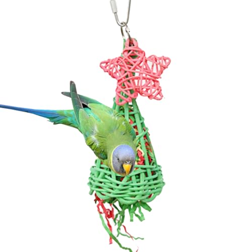 Image of Foraging Toys with Extra Shredded Paper, Parakeet Chewing Hanging Toy, Bird Cage Accessories for Conure Cockatiel Budgies Lovebird Parrotlet