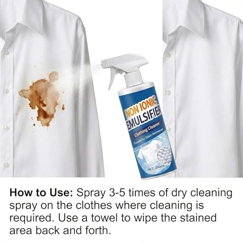 Image of Non Ionic Emulsifier Clothing Cleaner Spray, Sowhatahow All Powerful Stain Remover Clothes Dry Spray, Non-ionic Laundry Stain Removal Emulsifier for Clothes, Shoes, Kitchen, Cars, Pack of 2