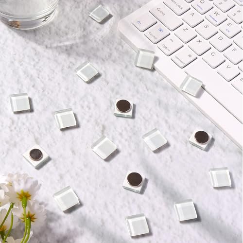 24 Piezas Imanes Decorativos de Vidrio Blanco miniatura 4