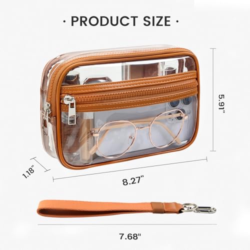 Image of Clear Wristlet Stadium Approved Clear Bag Wallet Transparent Purse for Concerts Sports Events