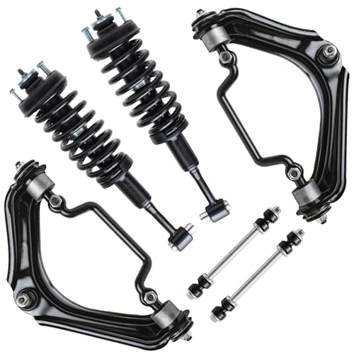 Image of Detroit Axle - Front Upper Control Arms + Struts w /Coil Spring Sway Bars Replacement for 2002-2003 Ford Explorer Mercury Mountaineer - 6pc Set