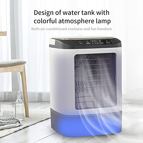 Enfriador de aire evaporativo portátil con USB de 3 velocidades, función de humidificador para el hogar, oficina, dormitorio, eficiencia energética y funcionamiento silencioso